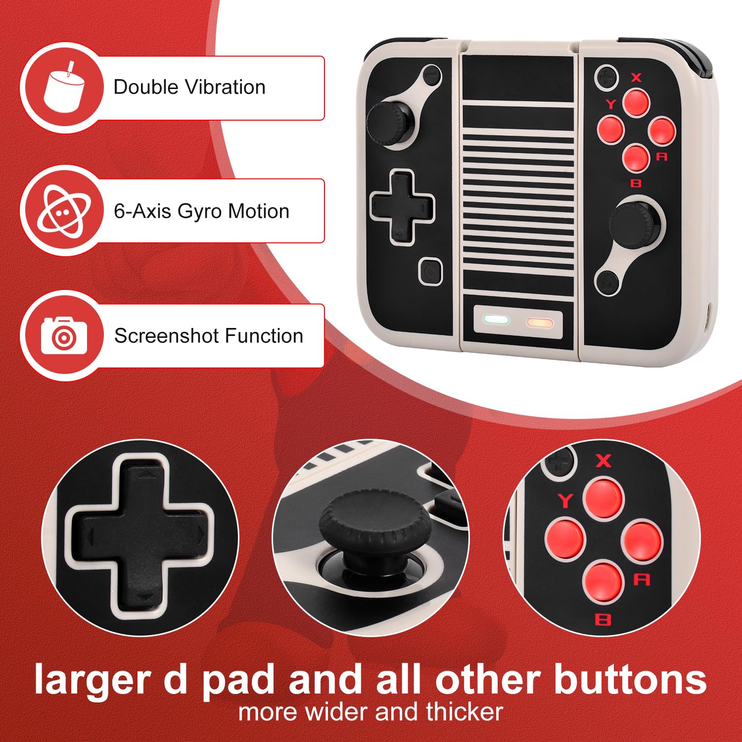 Amazon.com: MINSWC NES Style for Nintendo Switch Controller,Left